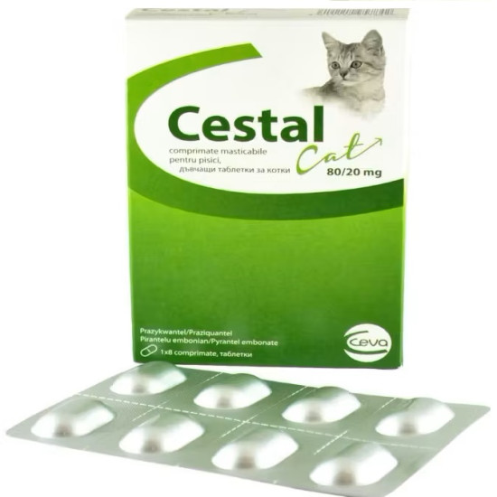 Cestal Cat Flavour – Antiparazitar Intern pentru Pisici – 8 Tablete